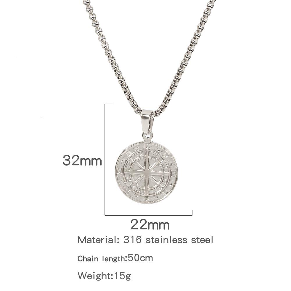 

Мужское скандинавское ожерелье с подвеской в виде компаса викингов