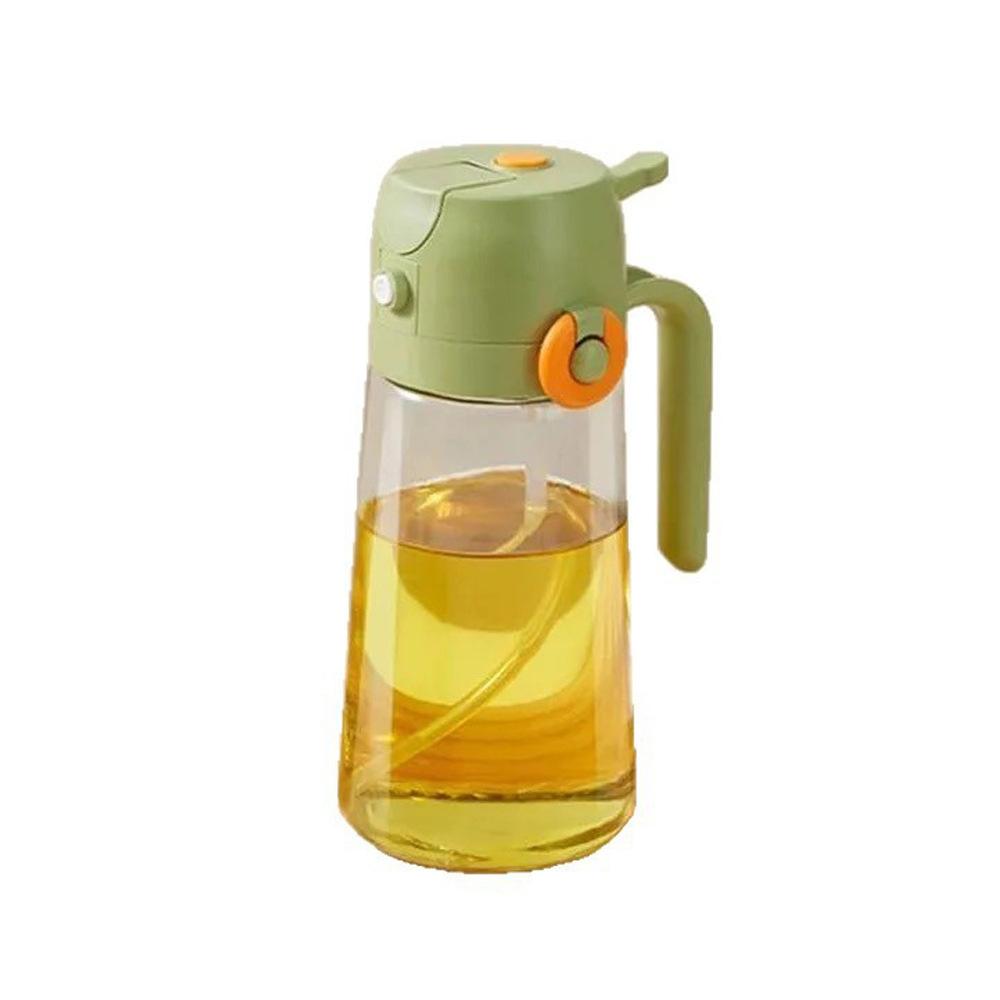 470Ml Side Open Spray Pour Dual-purpose Oil Pot Household Kitchen Large Capacity Press Spray Pour Integrated Spray Oil Bottle Leak-proof