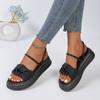 2026 Neue Damensandalen Bequeme Outdoorsandalen Zum Hineinschlüpfen Atmungsaktive Schuhe Sommer Flats Runde Zehen Plateauschuhe Damen
