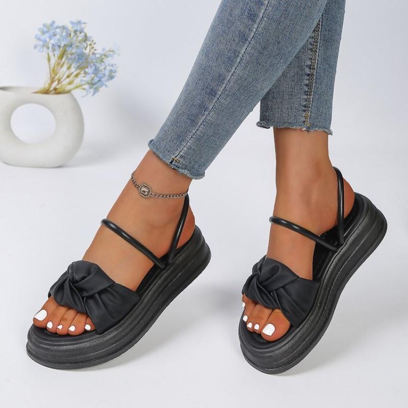 2026 Neue Damensandalen Bequeme Outdoorsandalen Zum Hineinschlüpfen Atmungsaktive Schuhe Sommer Flats Runde Zehen Plateauschuhe Damen