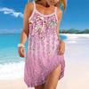 Vestito da Spiaggia da Donna Mini Abito Stampa Floreale Casual Moderno Senza Maniche Vestibilità Ampia Esterno Quotidiano Estivo