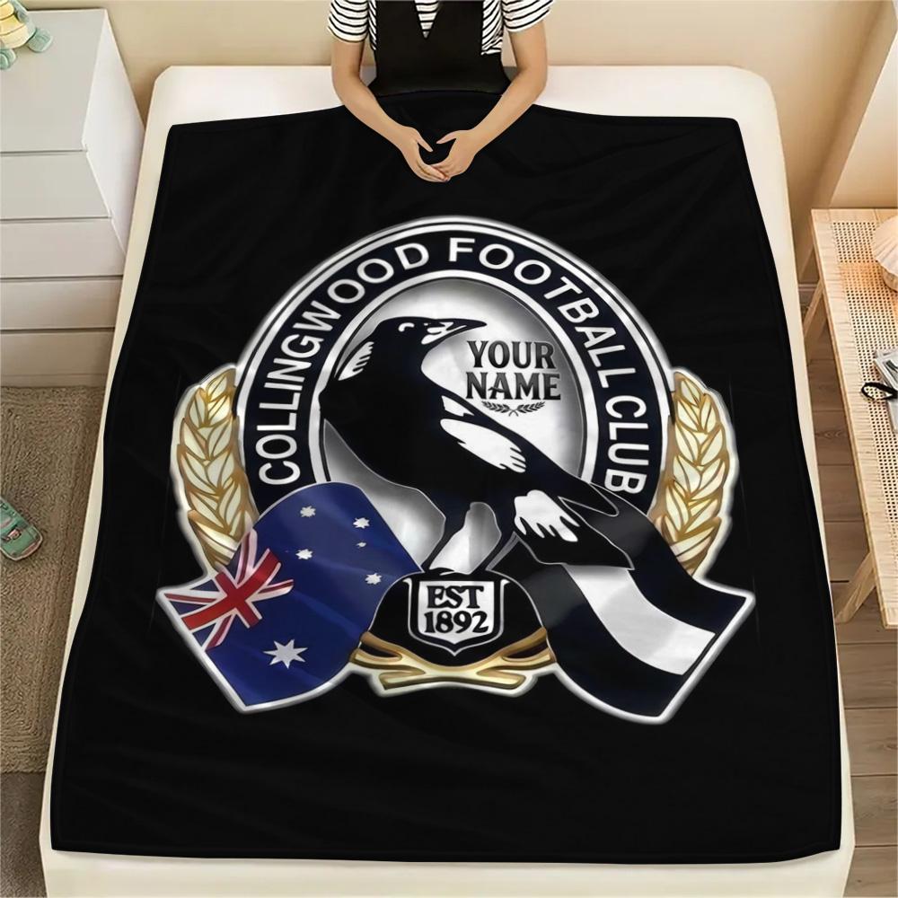 1PC Collingwood Raven Crest Custom Name Patterned Flannel Blanket Suitable For All Seasons For Home Decor Warmth And Comfort Gifts Holiday Present