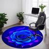 1pc Blue Rose Chair Carpet for Office, Non-slip, Soft and Durable Office Rug for  Decoration, Perfect for Office Yy260105044