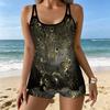 Damen Bademode Tankini 2-teiliger Badeanzug Segmentiertes Farbverlaufsmuster Urlaubs Badeanzüge