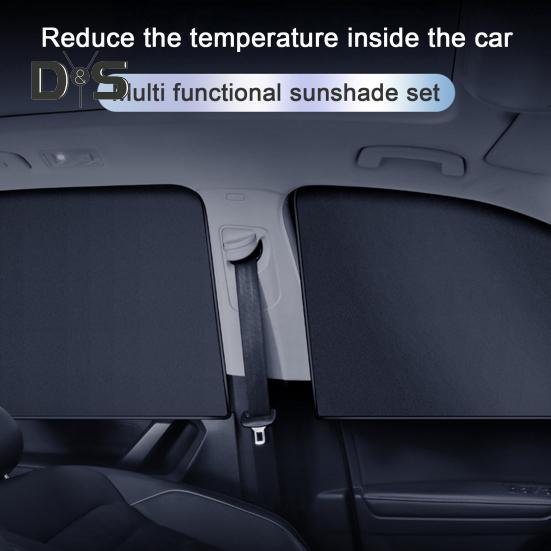 1/4 szt. Samochodowe osłony przeciwsłoneczne na okna Magnetyczna osłona na tylne okno dla dziecka do ochrony przed UV, zapewniająca prywatność, oddychająca siatka, pokrowce przeciwsłoneczne, składana zasłona, większość pojazdów