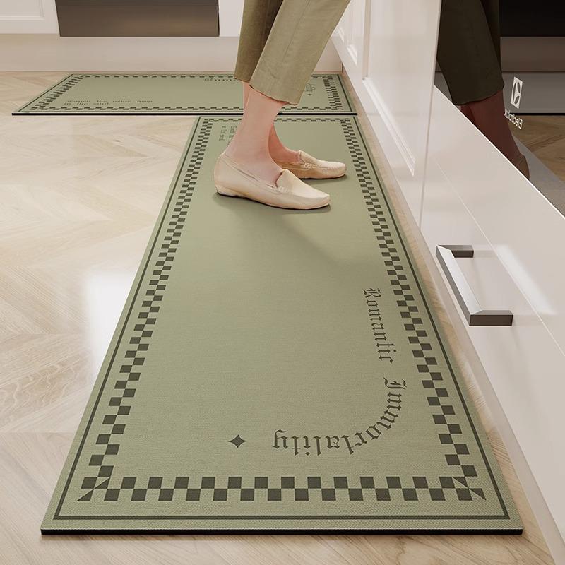 Anti-Slip Water Absorbent Kitchen Mat - Dirt-Resistant, Wipable, Waterproof, High-End Diatomaceous Earth Foot Pad for Doorways.