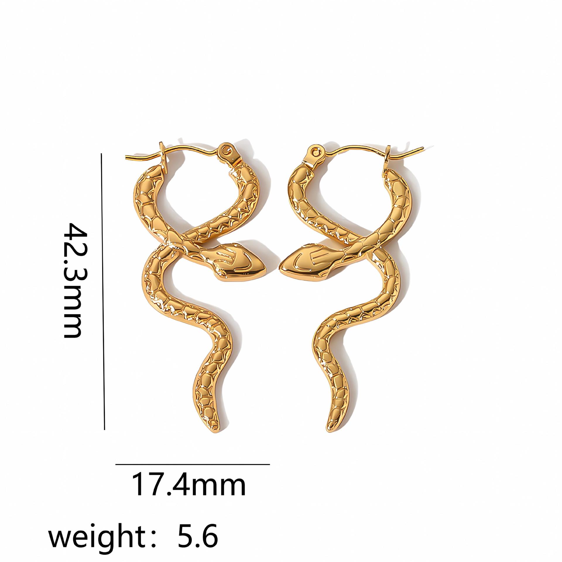 

Niche Serpentine Titanium Steel Ear Buckle Personalized Fashion 18k Gold Stainless Steel Ear Buckle Premium Earrings Women s Fashion