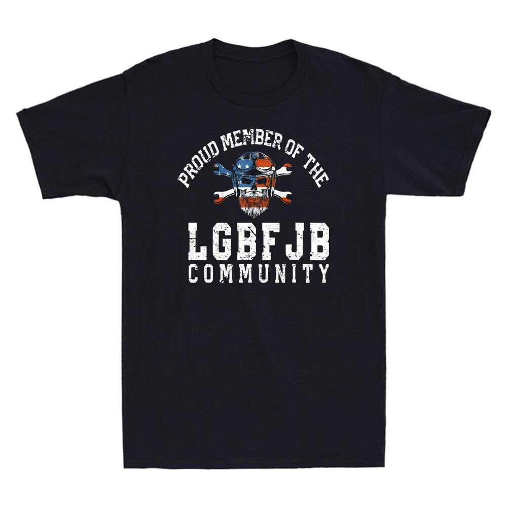 Proud Member The LGBFJB Community Skull Head Biker USA Flag Retro Men T-Shirt Unisex T-Shirt XXXL