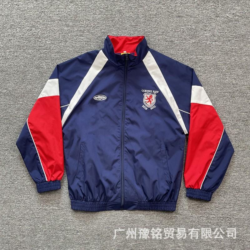 Unisex Colorblock Windbreaker With Embroidered Matching