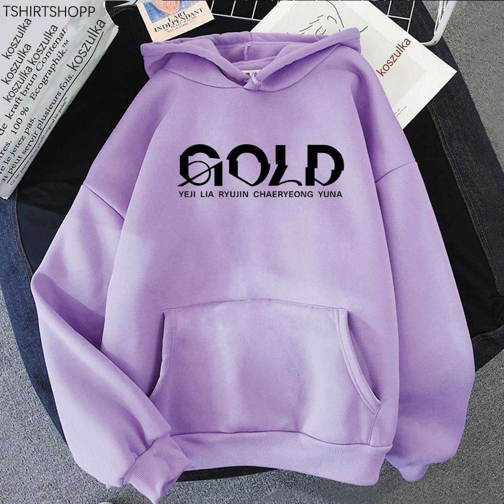 Horúci výpredaj ITZY GOLD Album Mikina Retro 2024 Dámske/Pánske Harajuku Estetické Mikiny Unisex Jeseň Zima Mikina s kapucňou Vintage