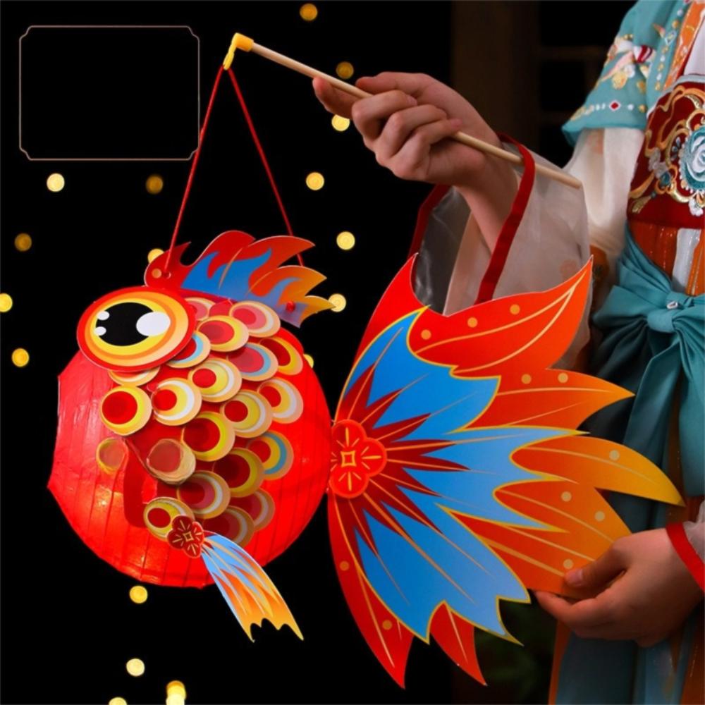 Paper Middle Autumn Festival Lantern Hand Made Mid Autumn Lotus Lantern Women