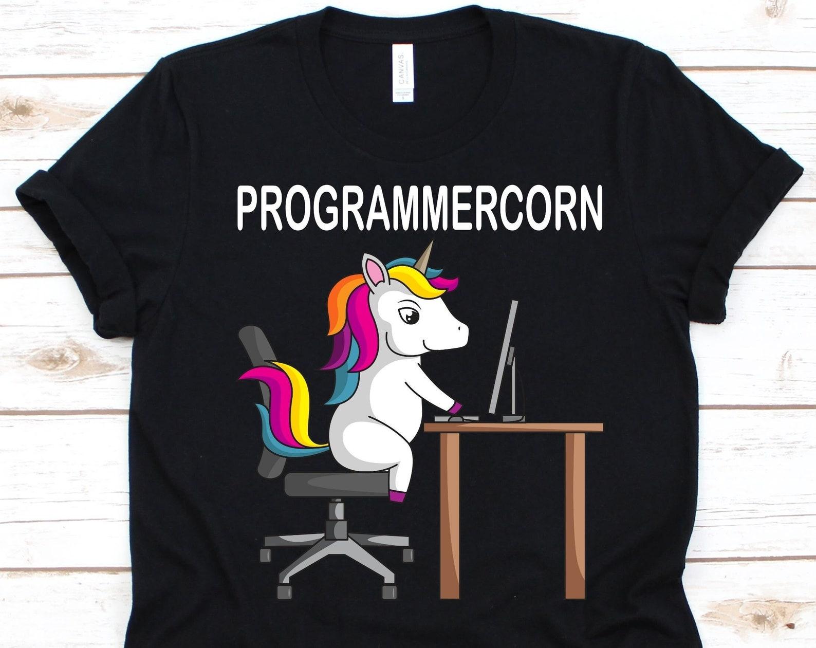 Programmercorn Shirt, Unicorn Gamer Gift, Gift For Programmer, Gift For Gamer, Funny Unicorn Shirt, Computer Geek Shirt, Online Gamer Shirt S