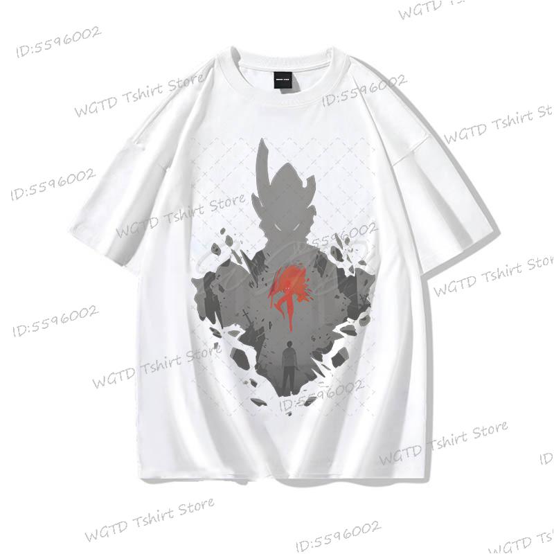 Anime Solo Leveling T Shirt Vintage Sung Jin Woo T-shirts Men Women Cotton Streetwear Short Sleeve Manga Solo Leveling Tops Tees
