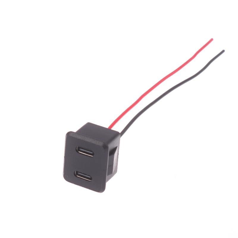 1/3Pcs Power Socket With Cable Connector Double Layer Usb Female Base Type-C Socket And Female Usb Lamp Charging Socket