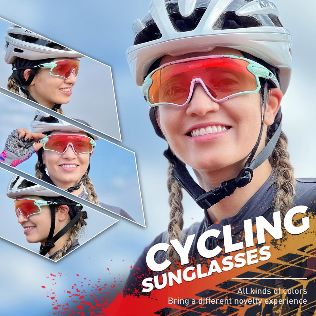 SCVCN Cycling Sunglasses Bike Glasses Sports Bicycle Men Goggles Outdoor MTB Road Running Sunglasses UV400 Protection Eyewear