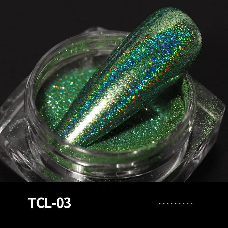 Rainbow Lase Powder Nail Glitter Chrome Pigments Decoratio