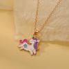 Rainbow Dinosaur Unicorn Friendship Necklace for Children – Creative Pendant Gift