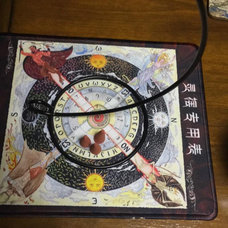 Tarot Pendulum Divination Mat Triple Moon Pentacle Printed Mouse Pad pentru Wicca Altar