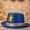 Felt Magician Cap Wide Brim Suit Top Hat Elegant Shiny Jazz Hat  New Year
