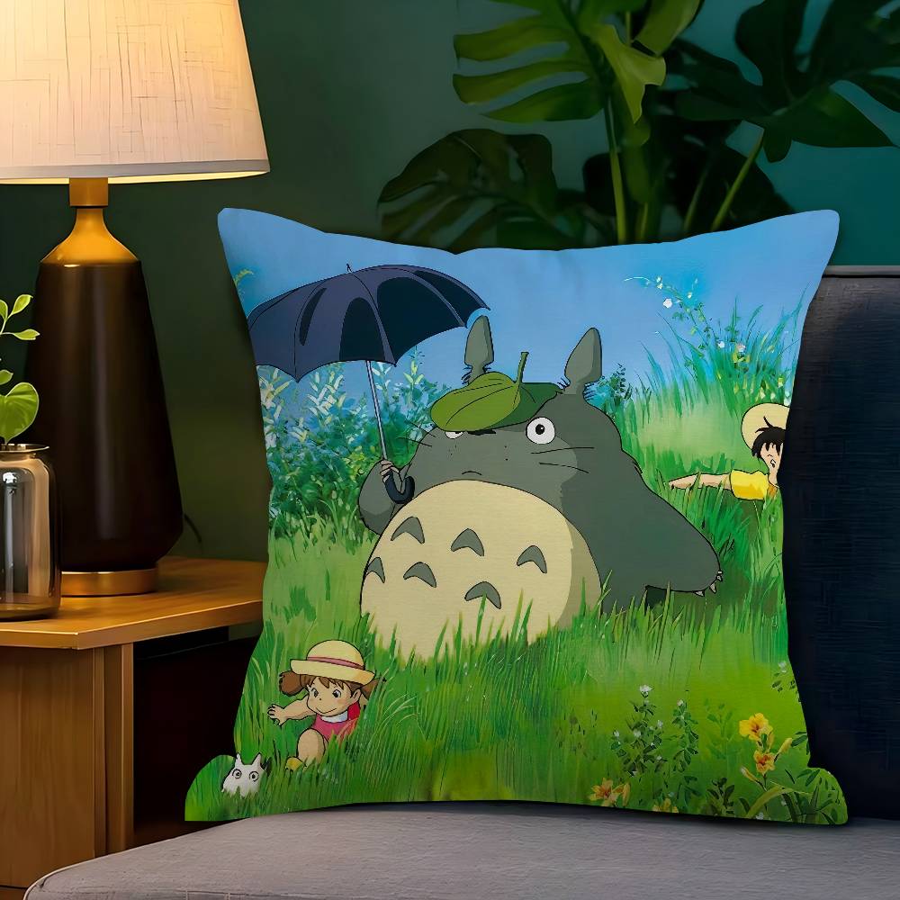 Cartoon Cute T-Totoroes Double-sided Cushion Cover Car Throw Pillow Case For Sofa Car Christmas Gift