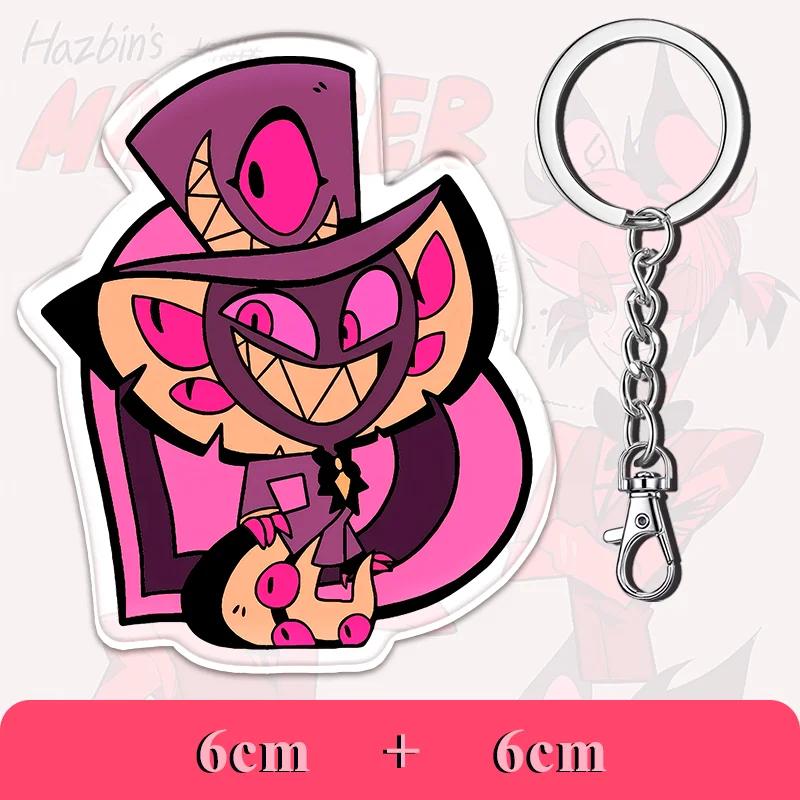 12cm Hazbin Hotel Acryl Sleutelhanger Anime Perifere Accessoires Decoratie Rugzak Sleutel Acryl Hanger Cartoon Leuk Cadeau 12CM pink