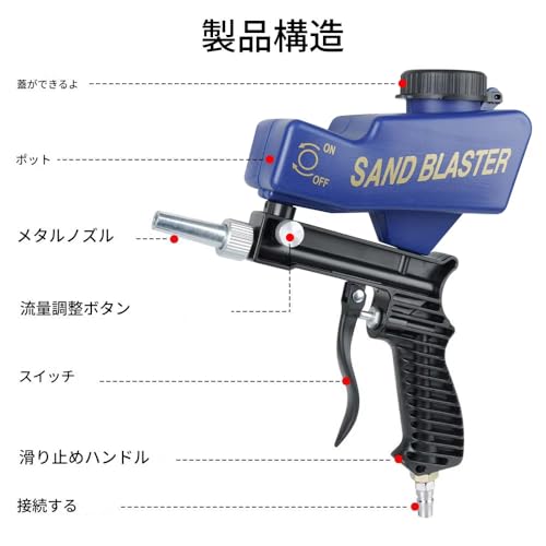 zmart Sand Blasting Gun Air Compressor Spray Gun Rust Remover Air Gun Sandblaster