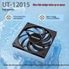 TEUCER 12015 15mm Leiser Schwarzer Desktop-PC-Lüfter mit Temperaturregelung