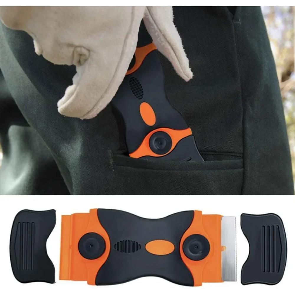 Plastic & Metal Razor Blade Scraper, Window Glass Cleaner, Vinyl Film & Adhesive Remover Tool for Car & Home