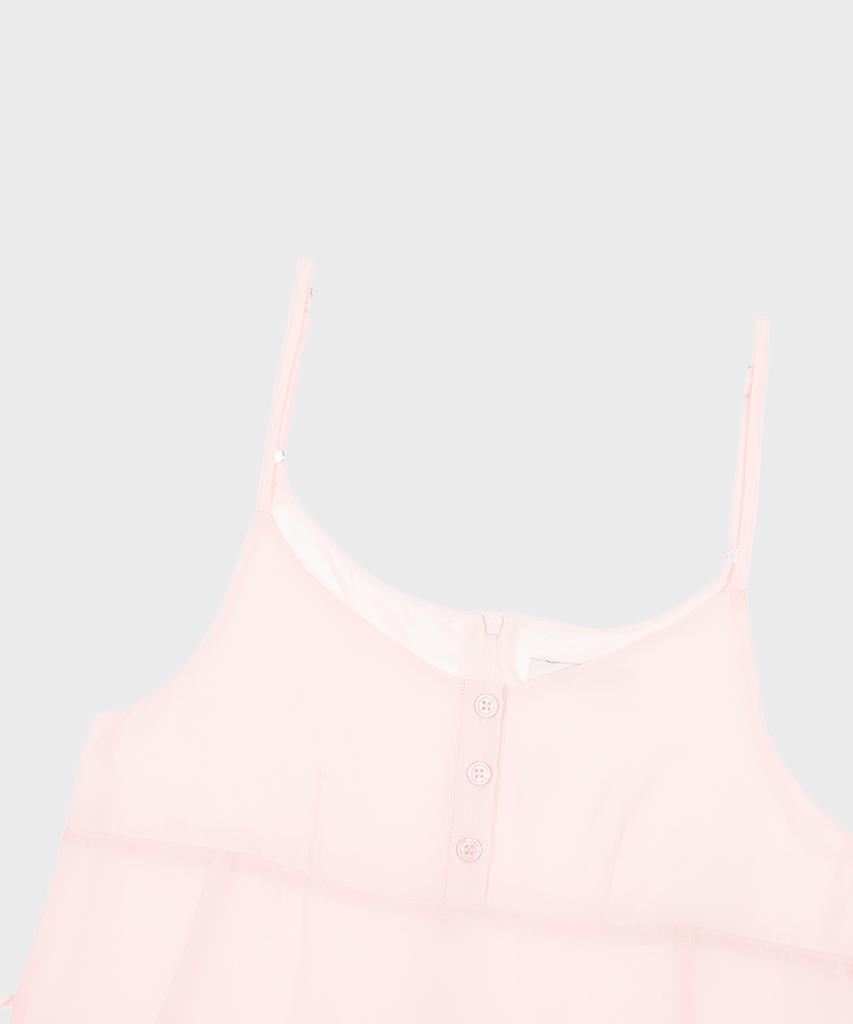Alkialka Pleated Chiffon Mini Dress (Light Pink)