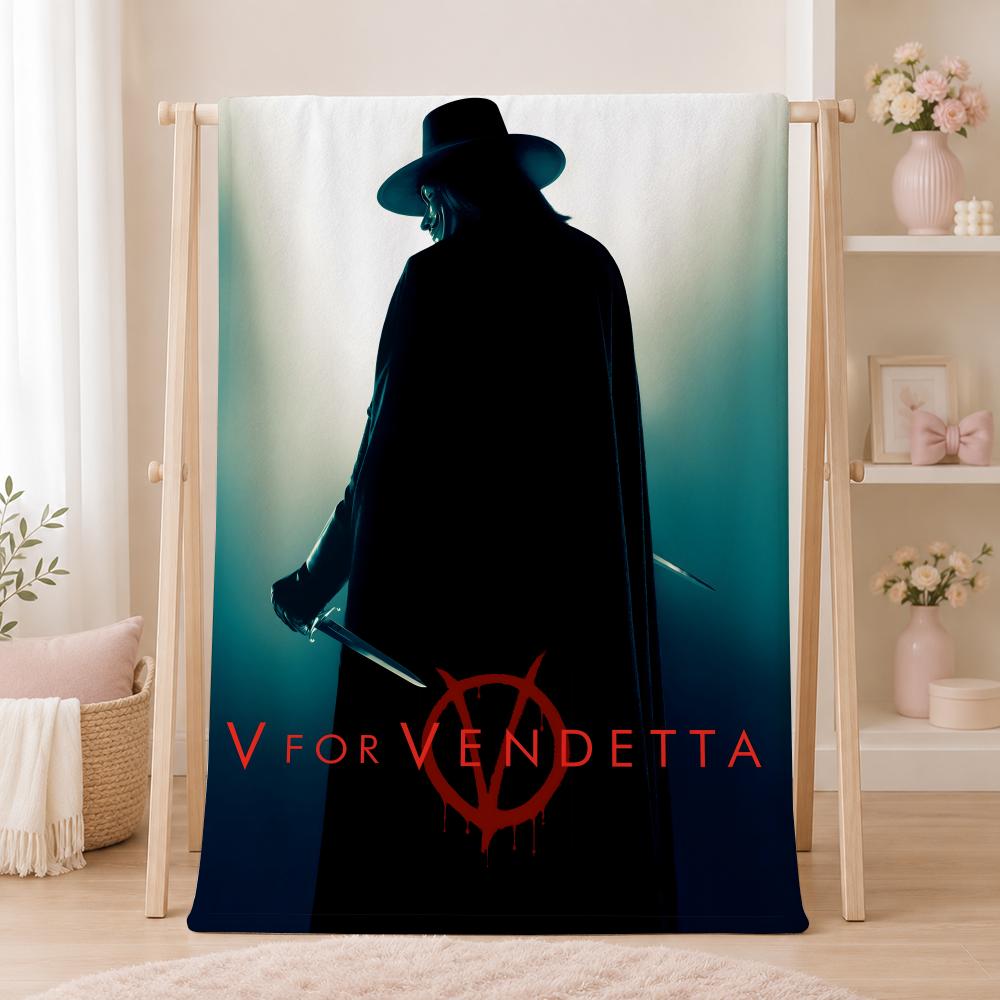 Classic Movie V-V for VendettaS Throw Summer Flannel Throw Blanket Soft Antistatic Washable KidFriendly Couch Bed