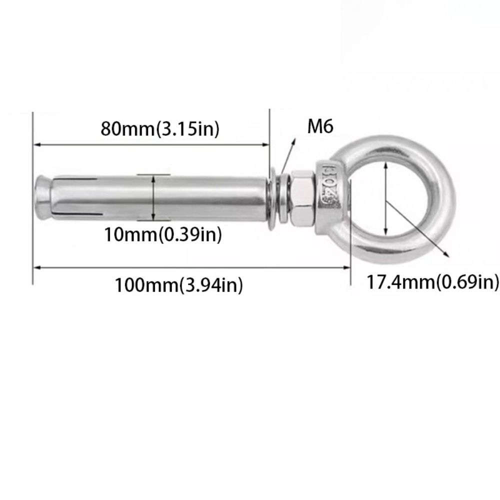 With Ring Eye Screws Silver Ring Expansion Screws  Wire Pipe Clamp