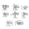 Gioielli per Piercing al Corpo in Acciaio Inossidabile Ancore Dermiche Incastonate di Cristallo Set Accessori di Grado Impiantabile Microdermal