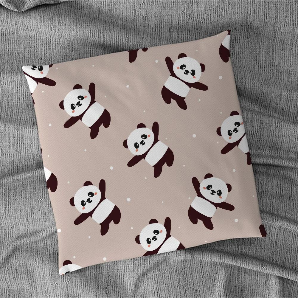 Cute Panda Pattern Pillowcase Car Ornaments Office Living Room Sofa Home Pillowcase