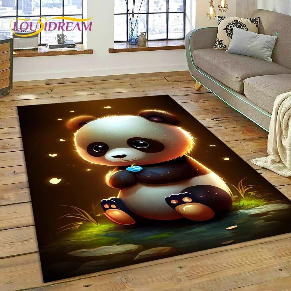 Dream Cute Panda Cartoon Animal Carpet Rug for Home Living Room Bedroom Sofa Doormat Decor,Kids Play Area Rug Non-slip Floor Mat