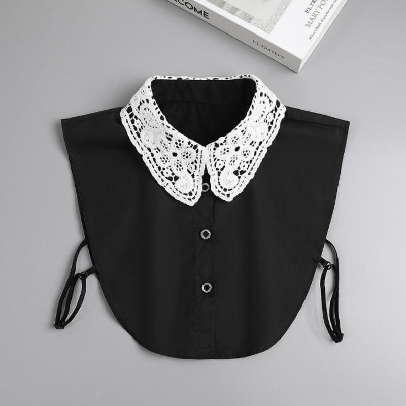 White Lapel Fake Collar Neck Decorative Chiffon Cotton Chocker Women Detachable False Collar Shirt Doll Lace Ladies Half Shirt
