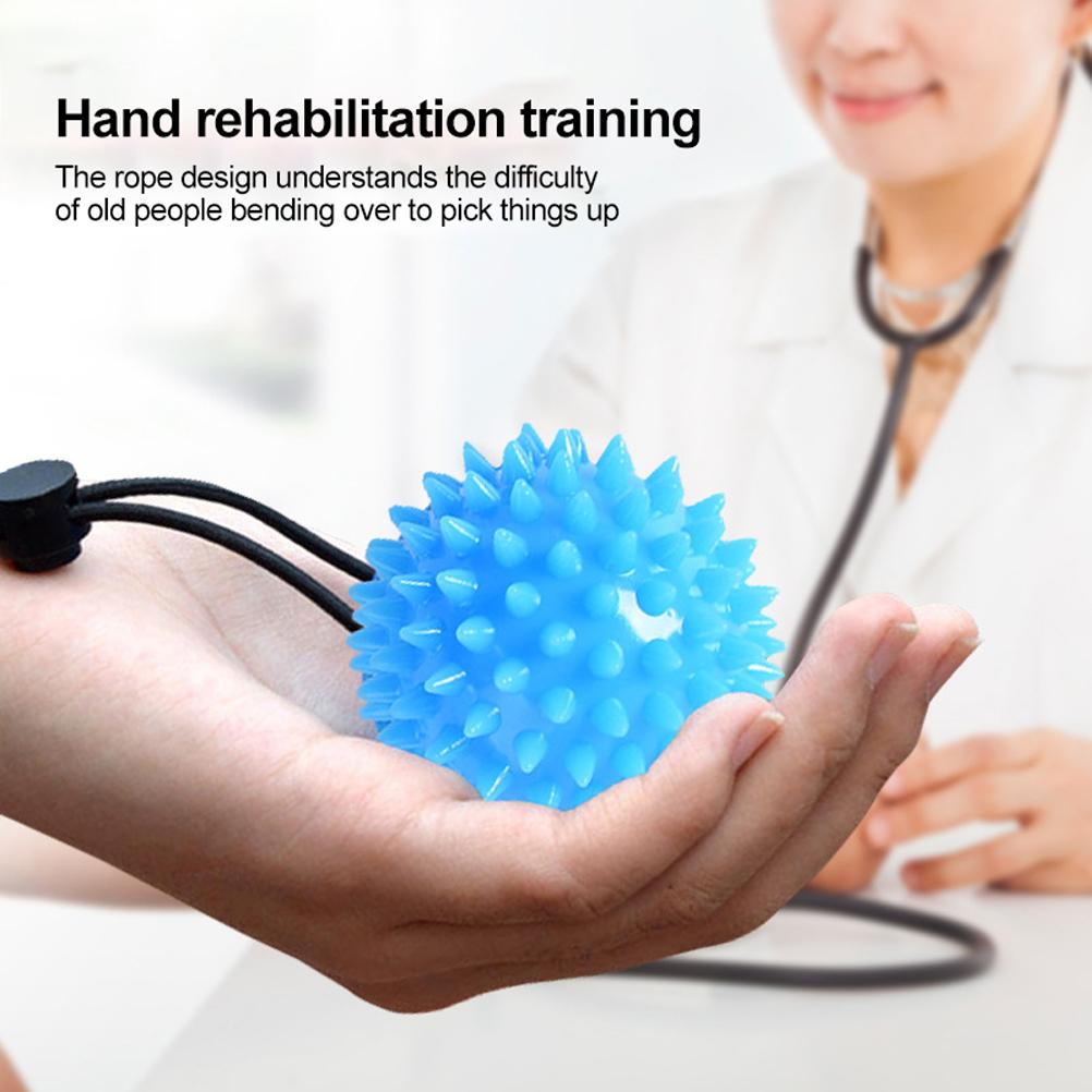 

2 шт. ручных мячей для упражнений TPR Rugby Hedgehog Stress Relief Balls с регулируемым ремешком для запястья