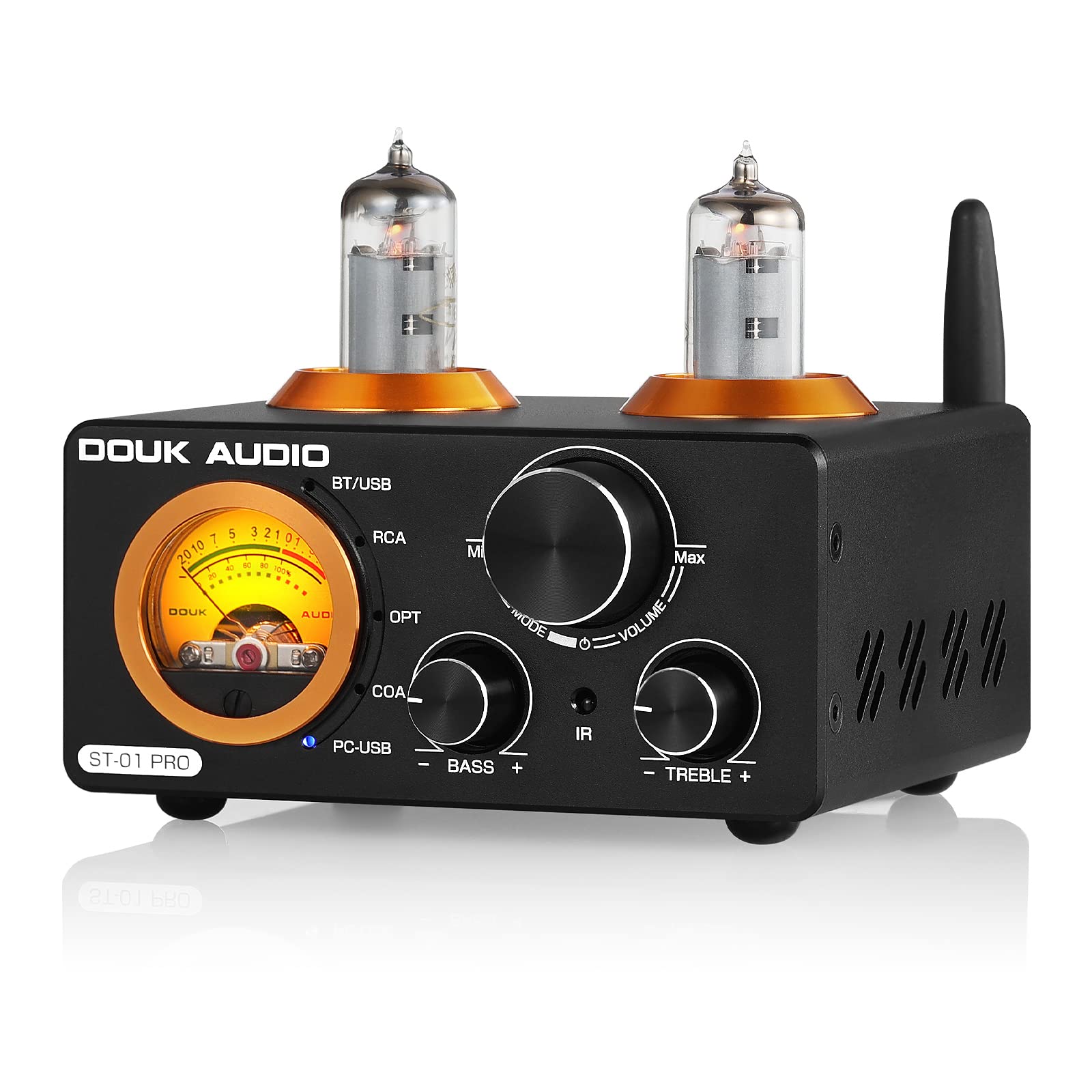 

Nobsound ST-01 PRO 6K4 Bluetooth 5.0 Vacuum Tube Amplifier with VU Meter, USB DAC, COAX/OPT, Power Amplifier, and Preamp