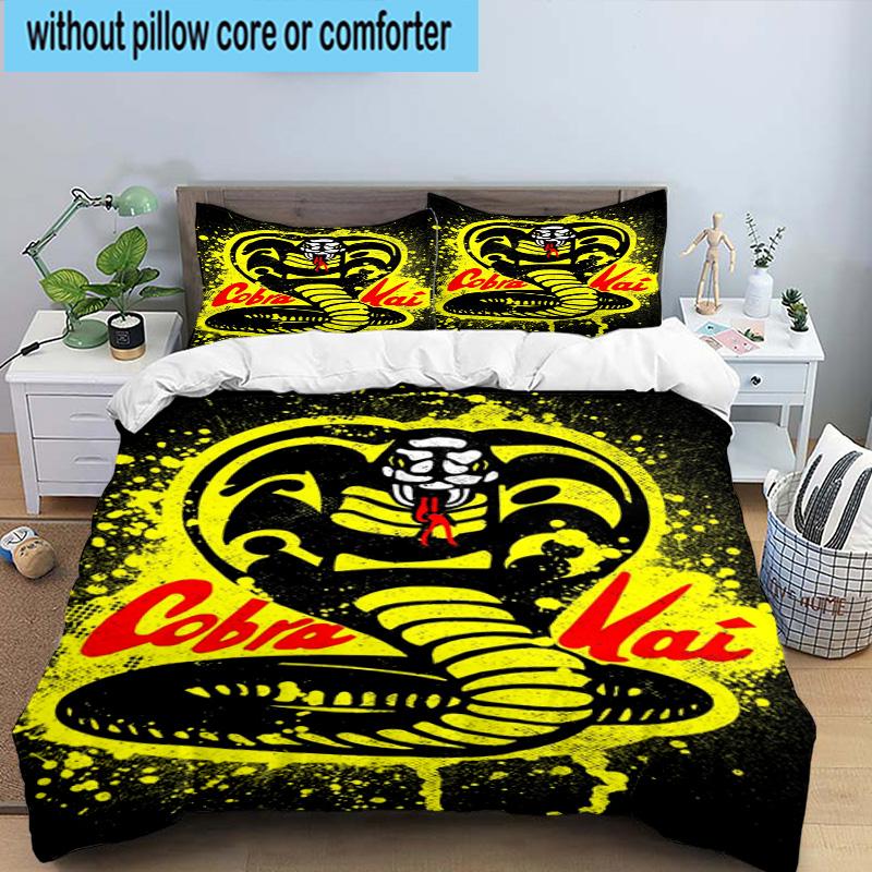 Cobra Movies Of The Fighters 3pcs Bedding,Including 1pc Duvet Cover And 2pcs Pillowcases Perfect for Christmas,Ideal for Bedroom, Dormitory