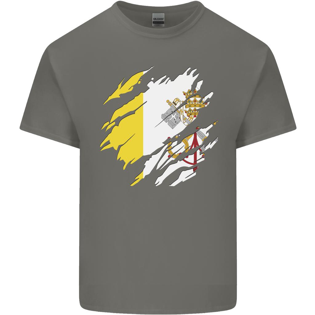 Zerrissener Vatikan-Flaggentag Unisex Leichtes Baumwoll-T-Shirt