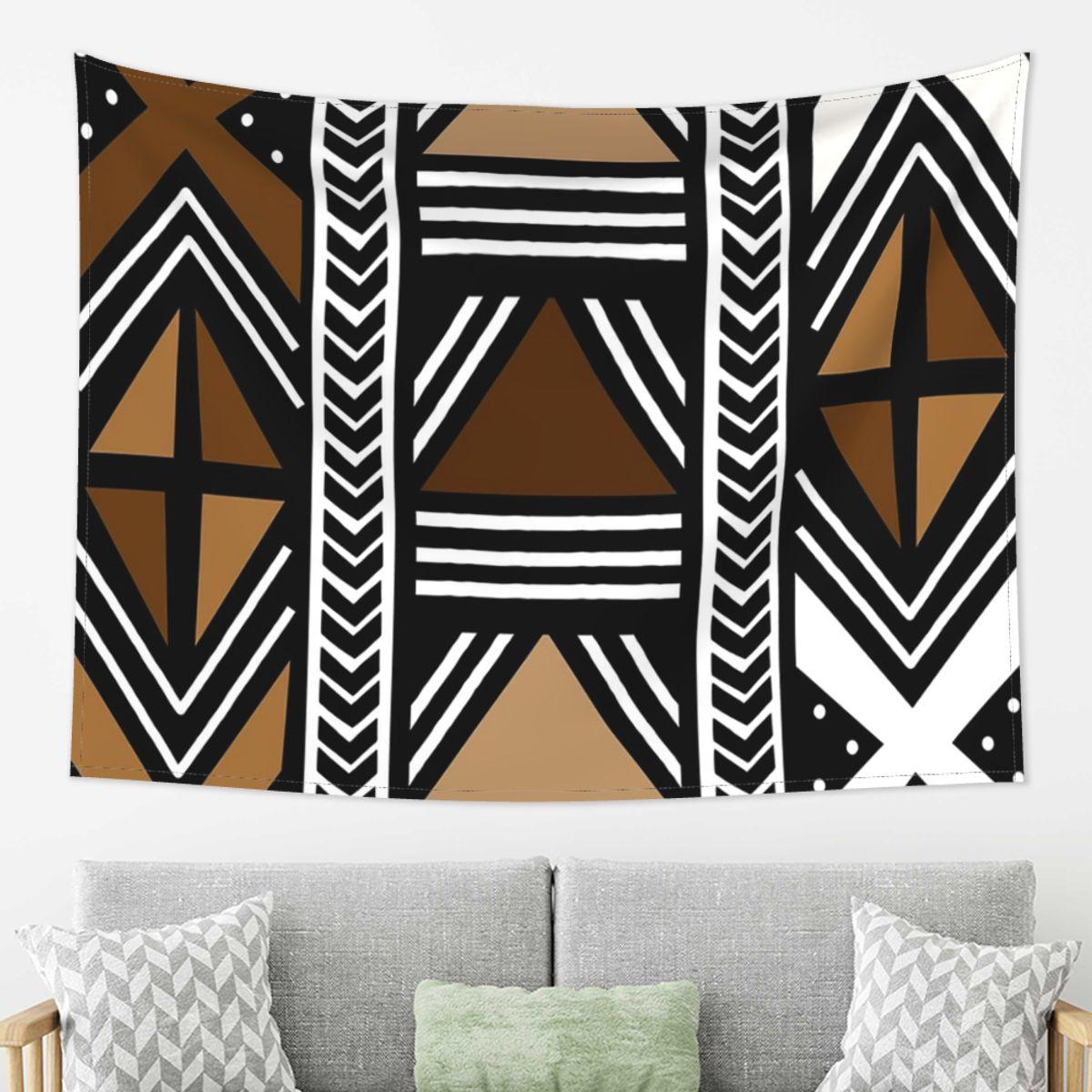 

African Bogolan Tapestry Wall Hanging Aesthetic Home Decor Tapestries for Dorm Room 74x94cm(29x37in)