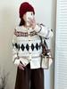 Plus Size Retro Jacquard Knit Cardigan Coat 2025 - Winter Casual Loose Fit for Curvy Women