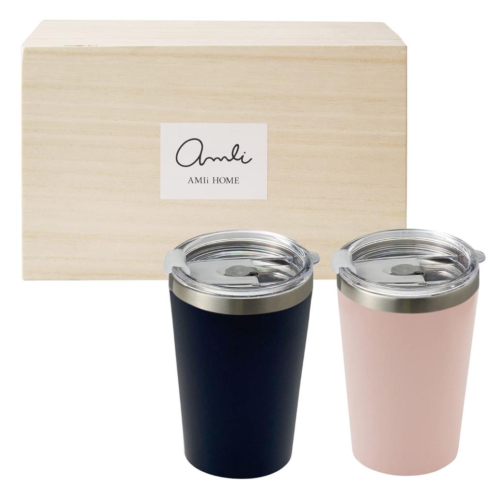 Dolce Duo Thermo Tumbler with Lid, Keeps Hot or Cold, Stainless Steel Vacuum Insulated, Double-Walled Wall, Cup Holder, 400ml Capacity, Set of 2,