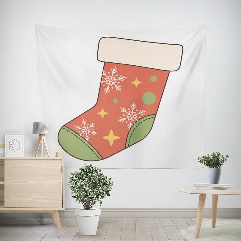 Christmas New Year Socks Pattern Living Room Bedroom Decorative Tapestry