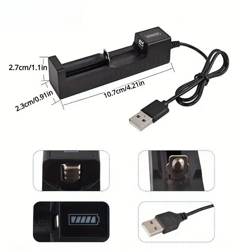 FASO Dual 18650 Battery Charger Black 2 Slots For 18650 Charging 4.2V Rechargeable Lithium Battery Charger for Laser Flashlight