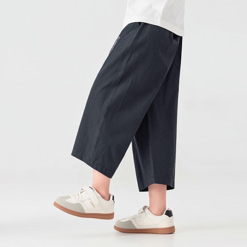 Boy's Summer Loose Fit Cropped Straight-Leg Pants