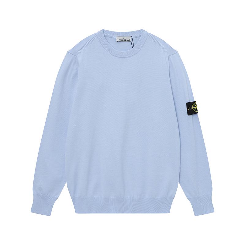 Трансграничный высококачественный круглый вырез осенне-зимний вязаный пуловер NewSTONE Medium светло-синий