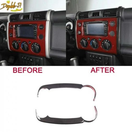 For Toyota FJ Cruiser Carbon Fiber Car Navigation Side Cover Trim 2007-2014 New
