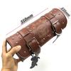 Motorcycle Fork Bag Leather Cruiser Tool Roll Barrel Bag Fork Barrel Shape Handlebar Black Saddlebags Storage