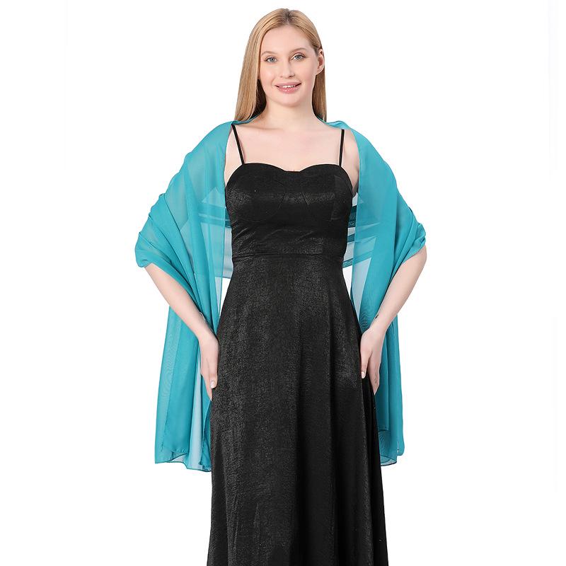 Eleganter Chiffon einfarbiger extra-langer Schal für Brautjungfern und Abendveranstaltungen