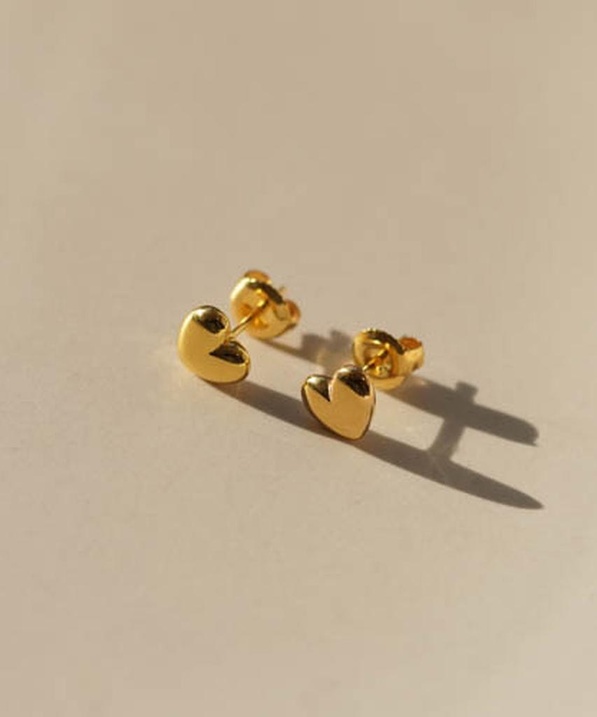 Alleun Silver 925 Bold Heart Silver Daily Earrings